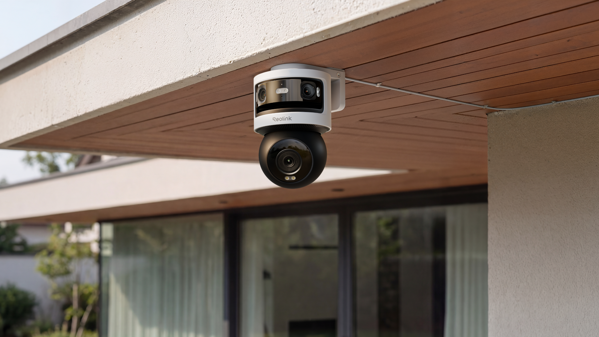 Installed under an eave